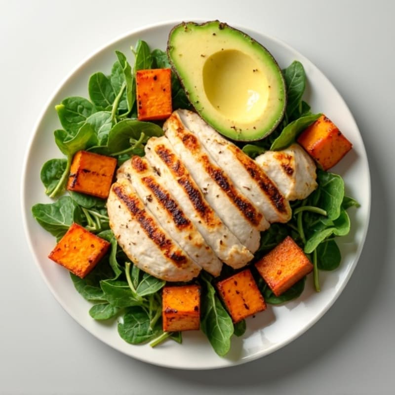 Grilled Chicken and Roasted Sweet Potato Salad