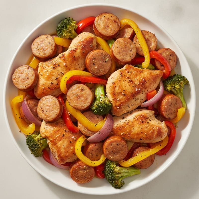 Roasted Chicken and Sausage Bake