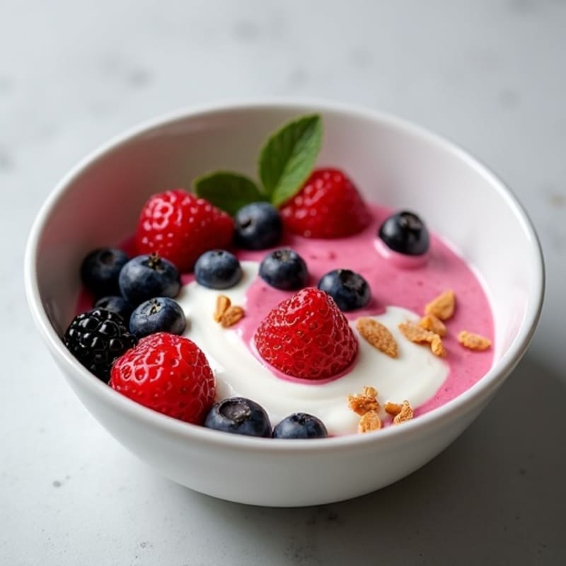 Silky Protein Yogurt Bowl with Mixed Berries