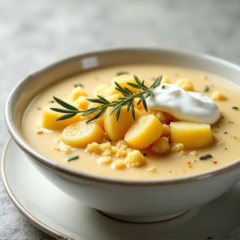 Creamy Roasted Garlic Cauliflower Potato Soup