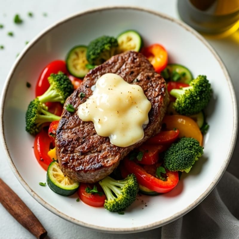 Lean Steak and Sautéed Vegetable Bowl with Melty Provolone