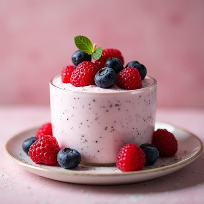 Silky Greek Yogurt Protein Mousse with Mixed Berries