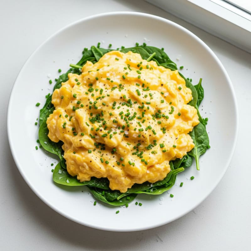 Creamy Golden Scrambled Eggs with Chives