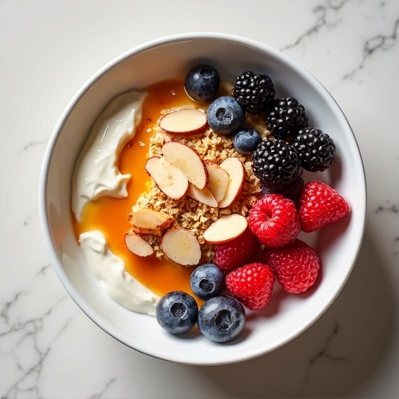 Crunchy Oat and Maple Yogurt Bowl with Fresh Berries