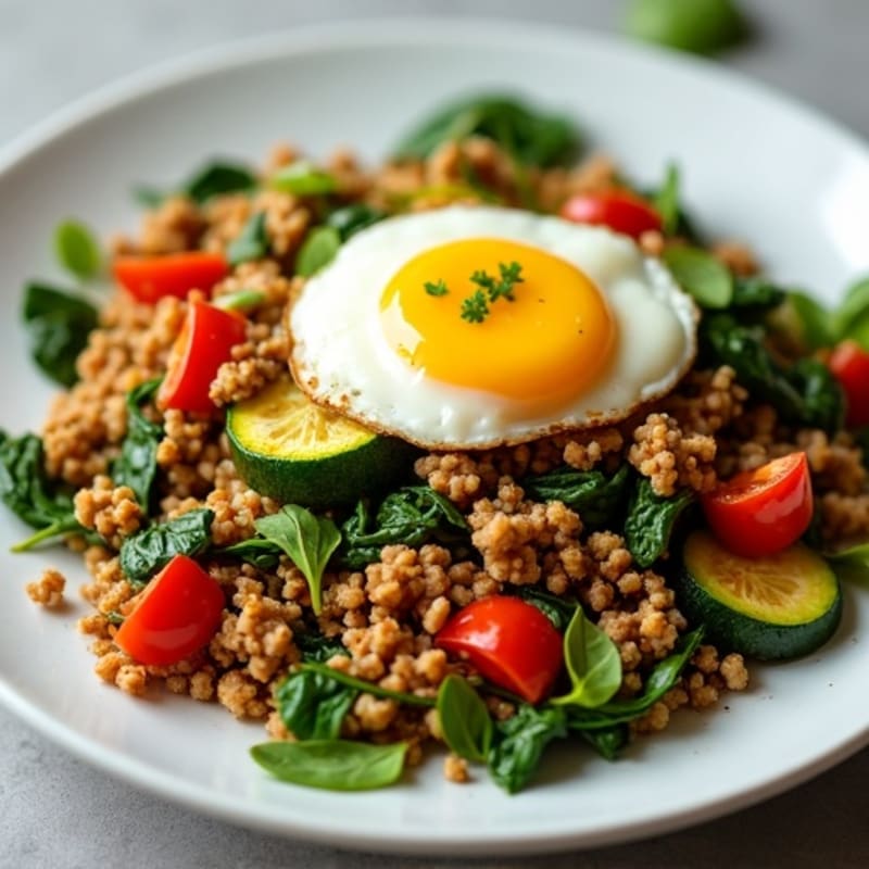 Savory Ground Turkey and Crispy Vegetable Skillet