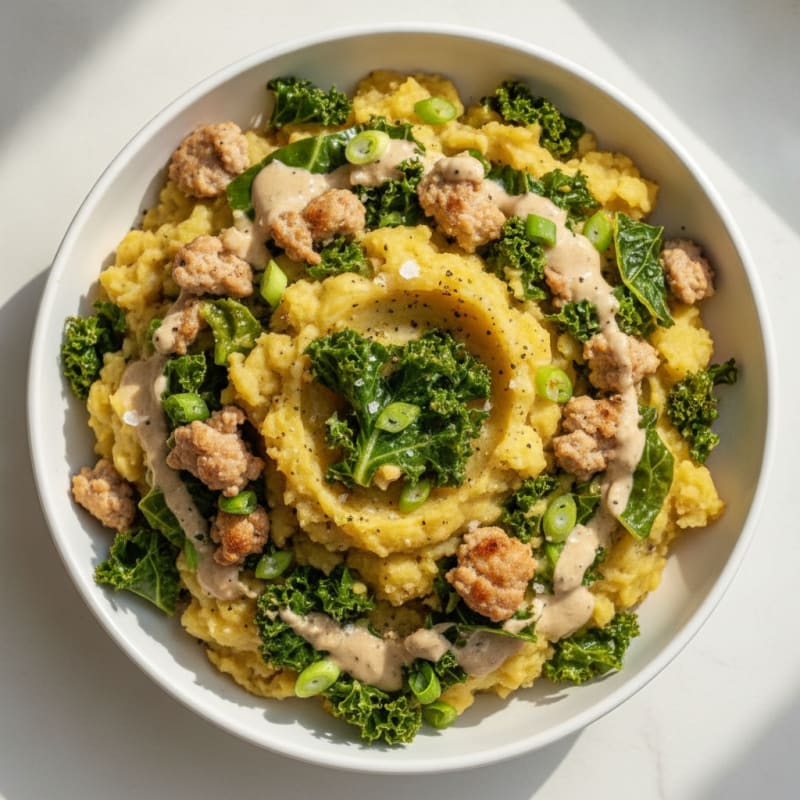 Creamy Irish Colcannon with Braised Cabbage