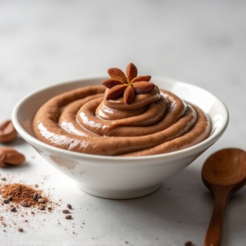 Creamy Vegan Protein Pudding with Peanut Butter and Cacao