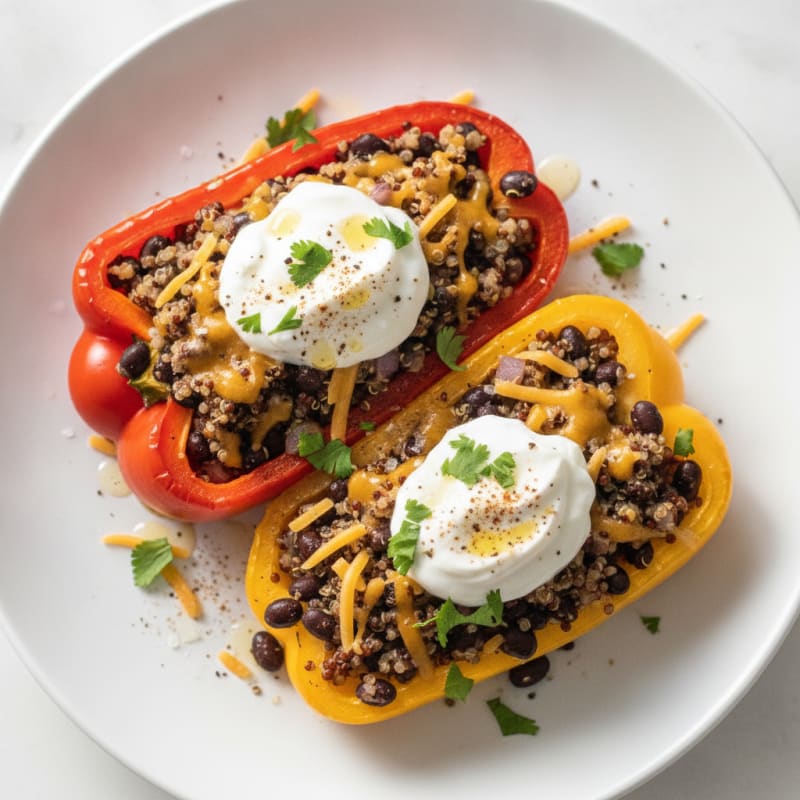 Quinoa and Black Bean Stuffed Bell Peppers