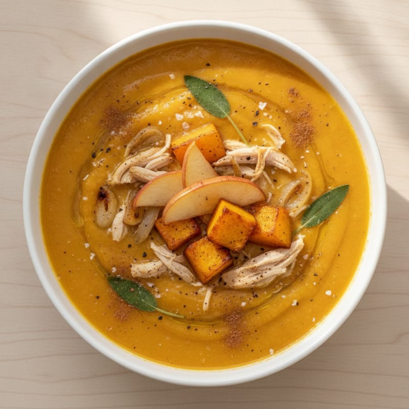 Roasted Butternut Squash Apple Soup