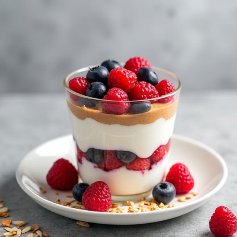 Greek Yogurt Parfait with Mixed Berries and Almond Butter