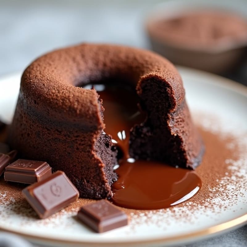 Healthy Dark Chocolate Protein Molten Cake