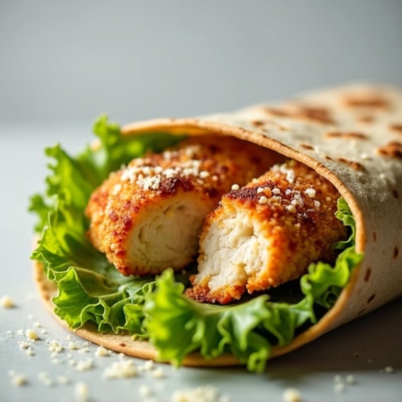 Crispy Chicken Caesar Wrap with Fresh Romaine