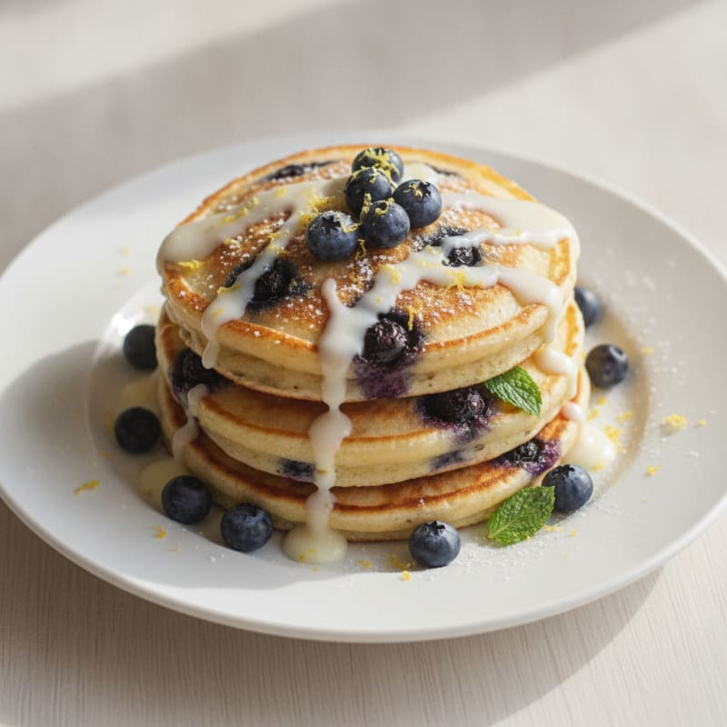 Blueberry Ricotta Pancakes with Lemon Zest