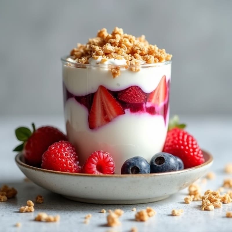 Creamy Greek Yogurt Parfait with Mixed Berries and Almond Butter