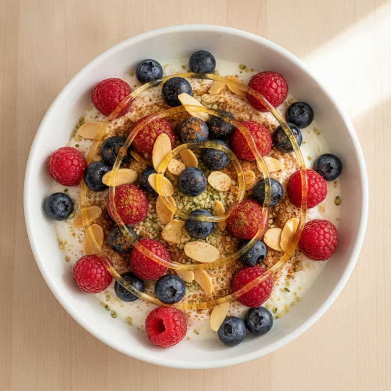 Skyr with Mixed Berries and Toasted Almonds