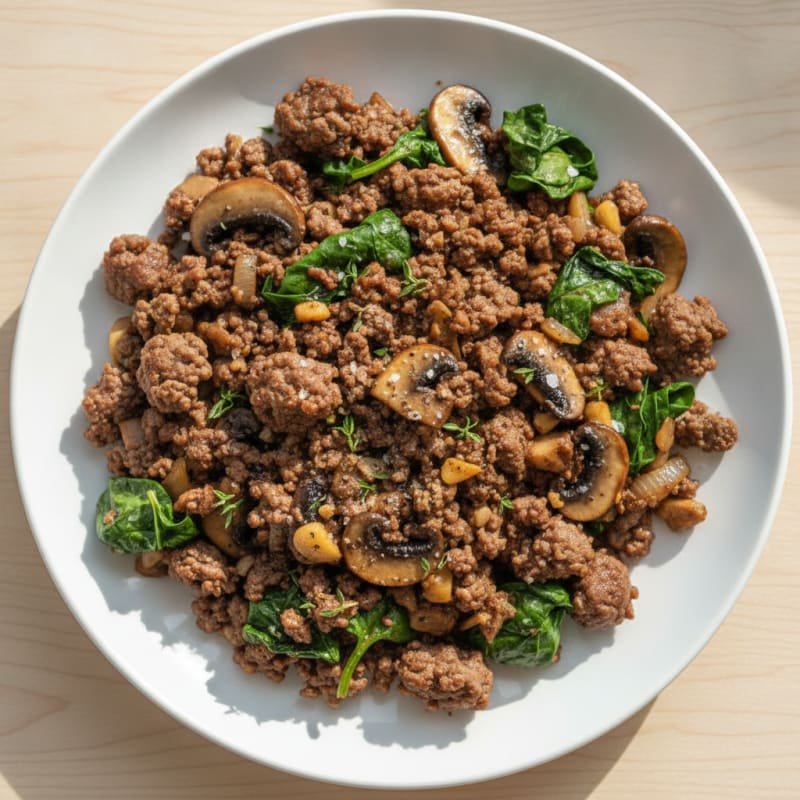 Savory Ground Beef and Mushroom Skillet