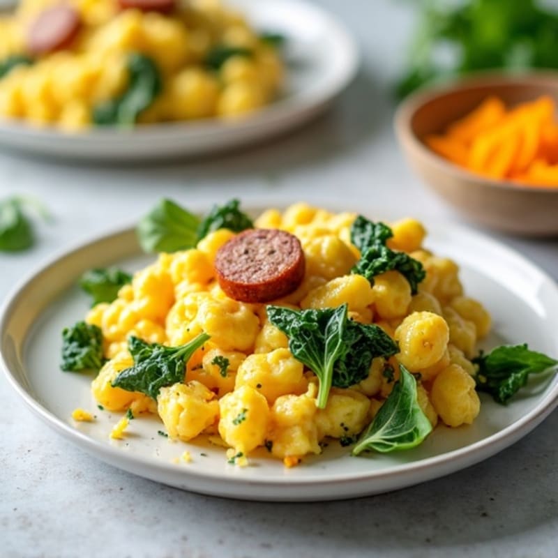 Egg White Scramble with Spinach and Turkey Sausage