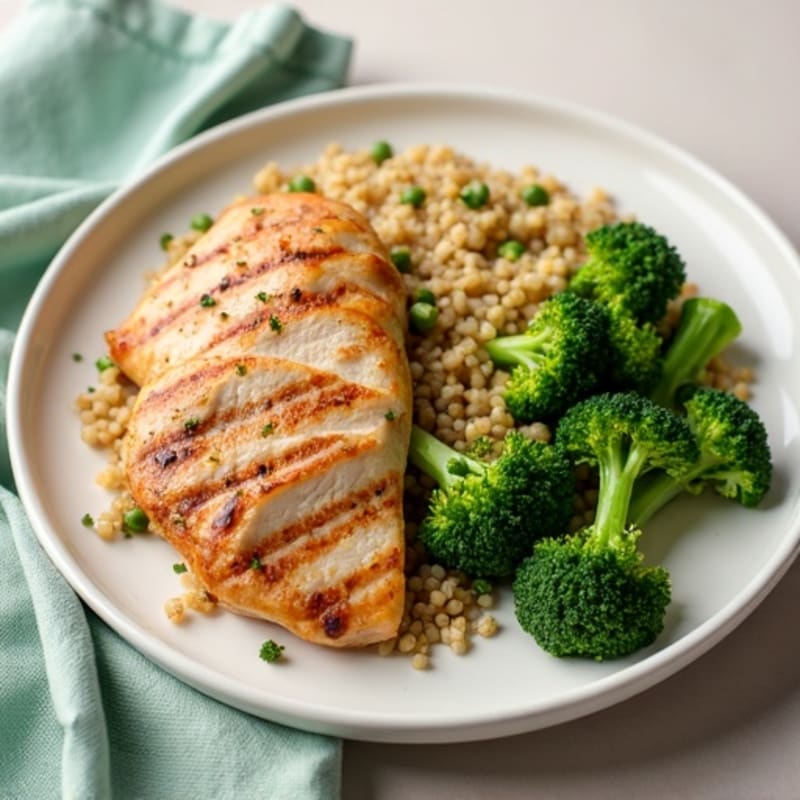 Grilled Turkey Breast with Quinoa and Steamed Broccoli