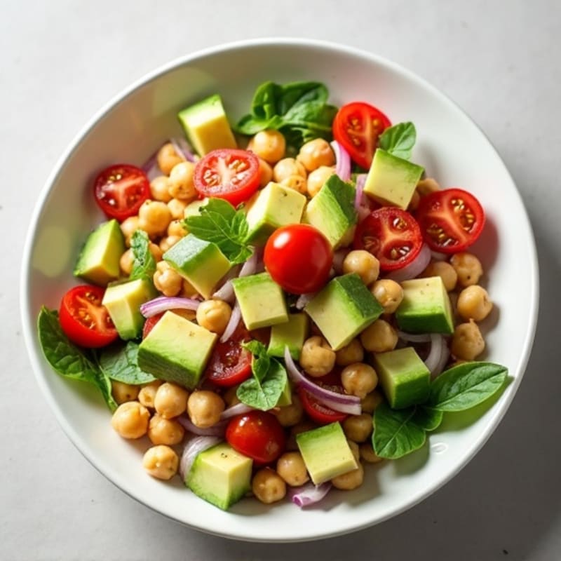 Chopped Chickpea and Avocado Salad with Lemon Tahini Dressing