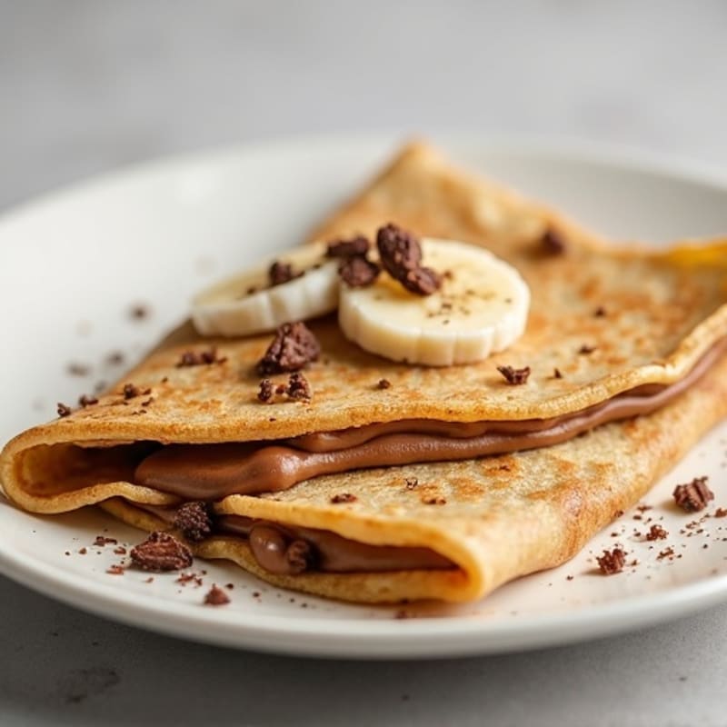 Protein Crepes with Creamy Banana Chocolate Hazelnut Filling