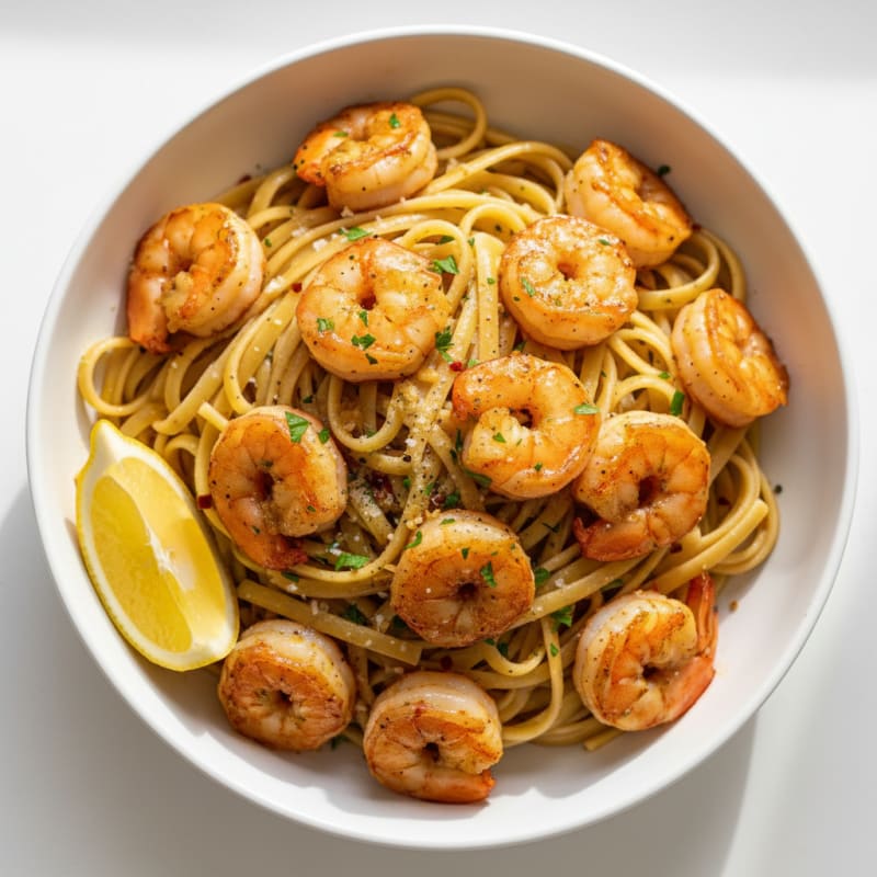Garlic Butter Shrimp Scampi with Linguine