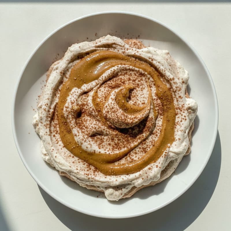 Silky Greek Yogurt Protein Mousse with Almond Butter Swirl