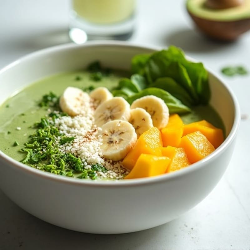 Creamy Tropical Green Protein Smoothie Bowl