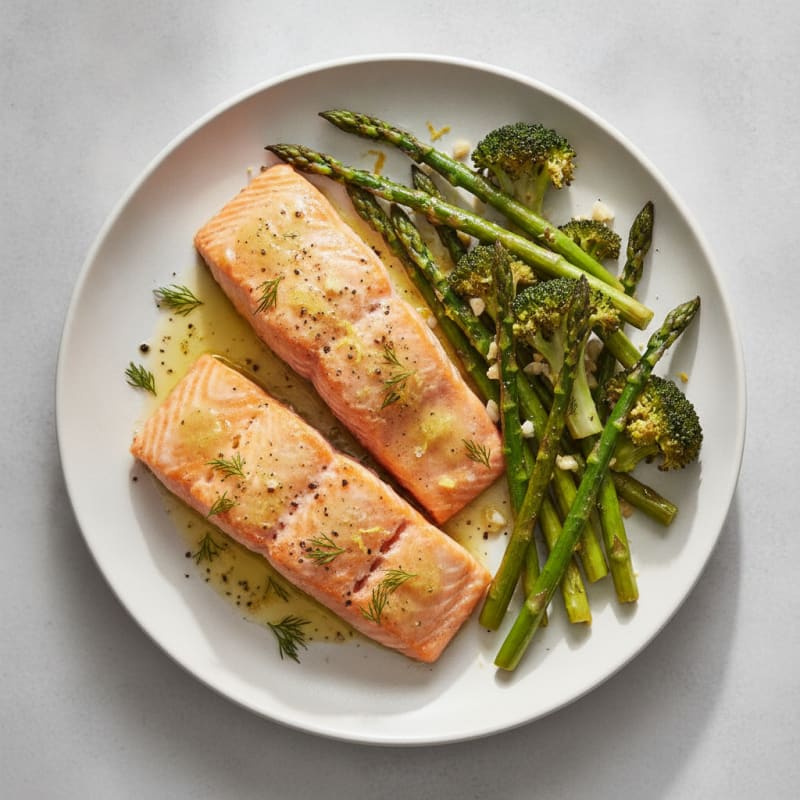 Baked Salmon with Lemon-Herb Roasted Vegetables
