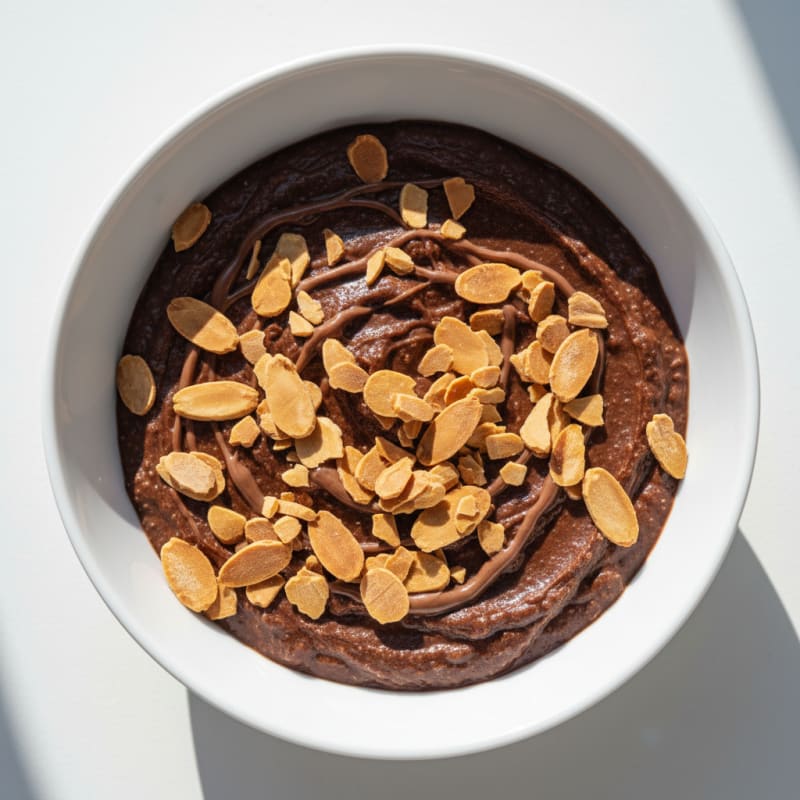 Silky Chocolate Protein Pudding with Almonds