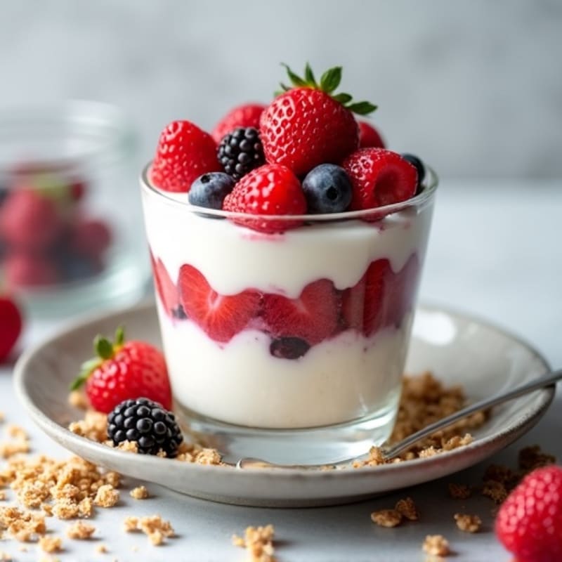 Greek Yogurt Protein Parfait with Mixed Berries