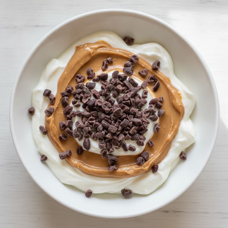Greek Yogurt Protein Parfait with Peanut Butter and Cacao Nibs