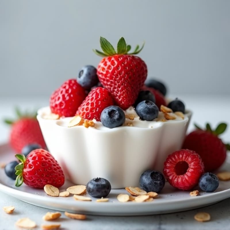 Greek Yogurt Protein Mousse with Mixed Berries