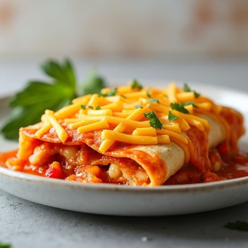 Cheesy Baked Chicken Enchiladas with Zesty Sauce
