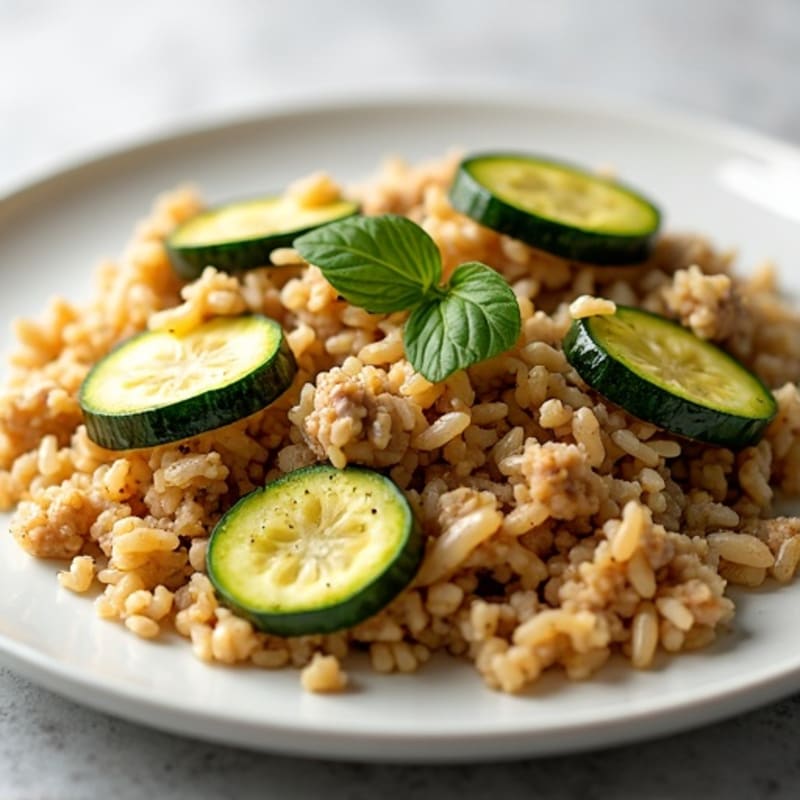 Savory Ground Turkey and Zucchini with Fluffy Brown Rice