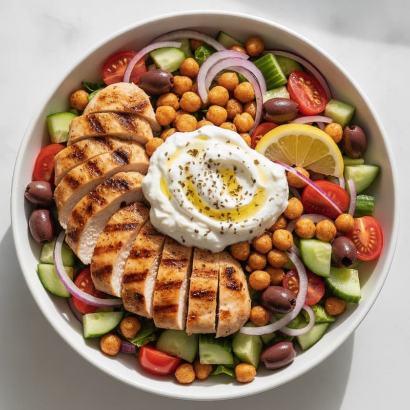 Grilled Chicken Tzatziki Salad Bowl