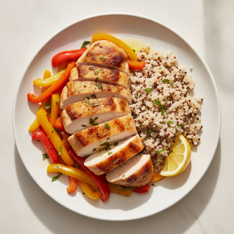 Herb-Roasted Chicken Breast with Sautéed Bell Peppers