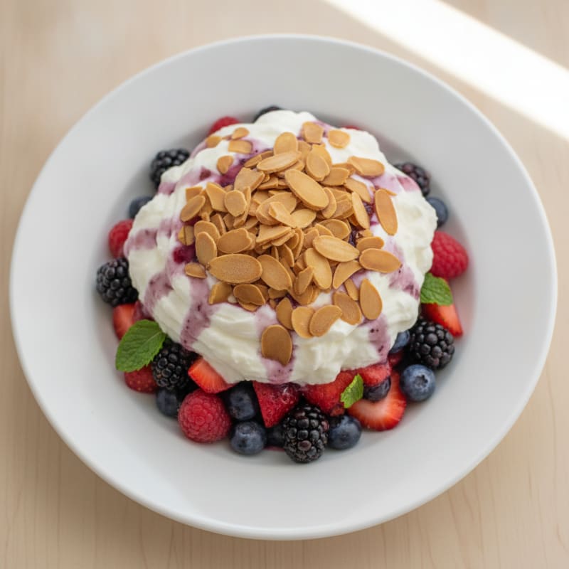 Greek Yogurt Protein Parfait with Mixed Berries