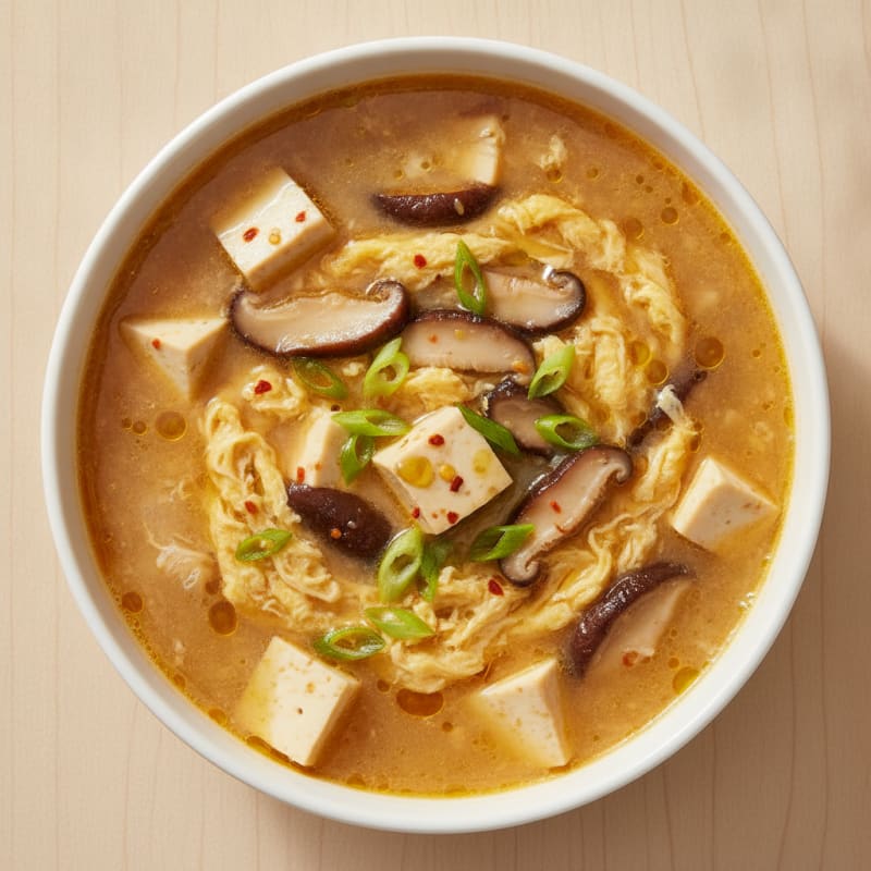 Miso Tofu and Shiitake Egg Drop Soup
