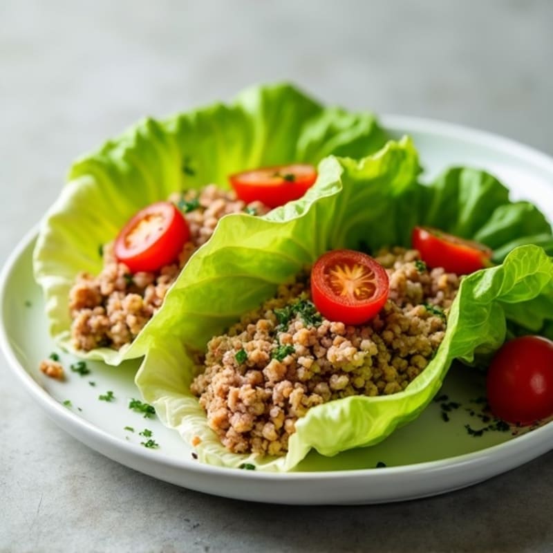 Savory Ground Turkey and Tomato Lettuce Wraps