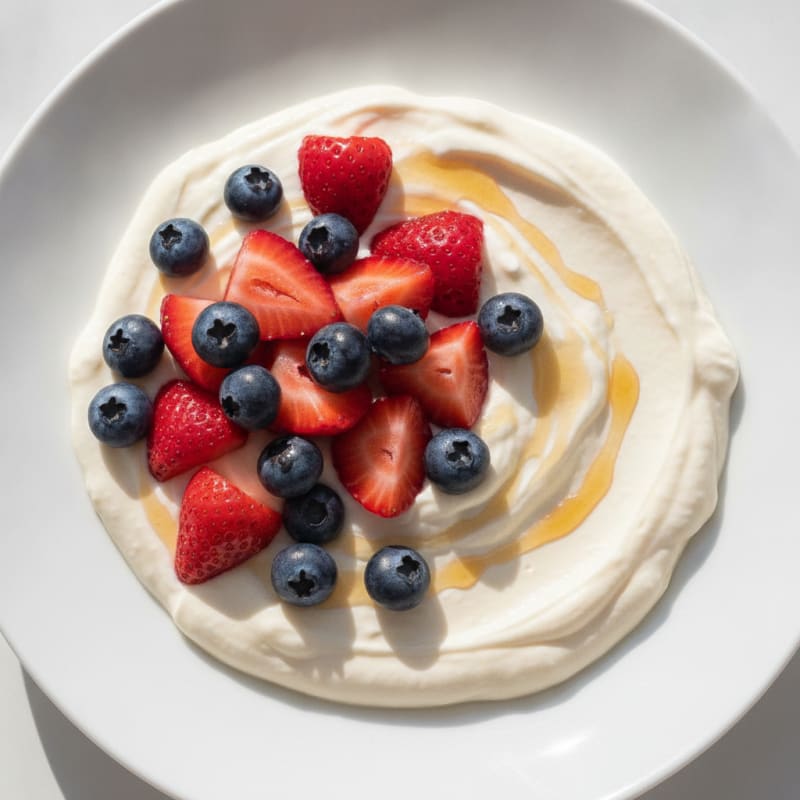 Silky Vanilla Protein Yogurt with Fresh Berries