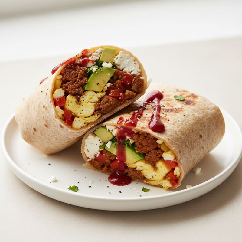 Crispy Chorizo and Egg Breakfast Burrito