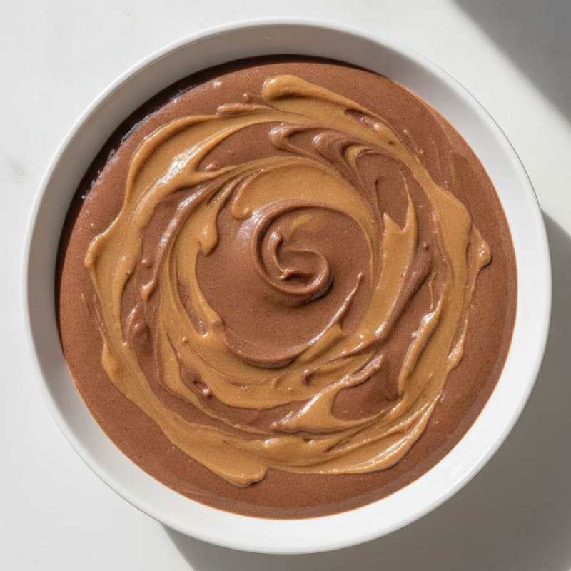 Silky Chocolate Protein Pudding with Almond Butter Swirl
