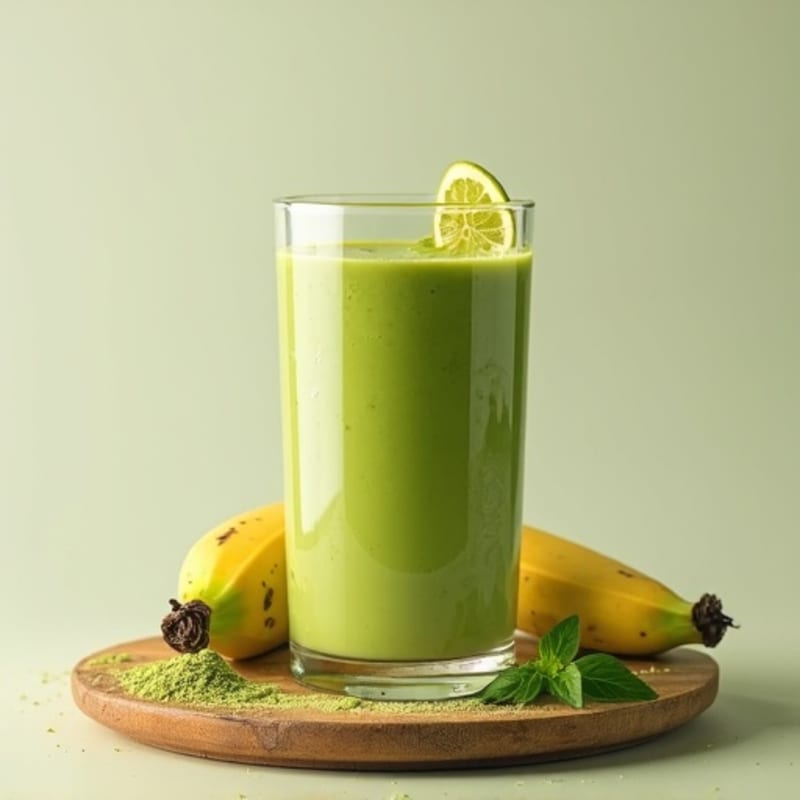 Creamy Vanilla-Matcha Protein Smoothie