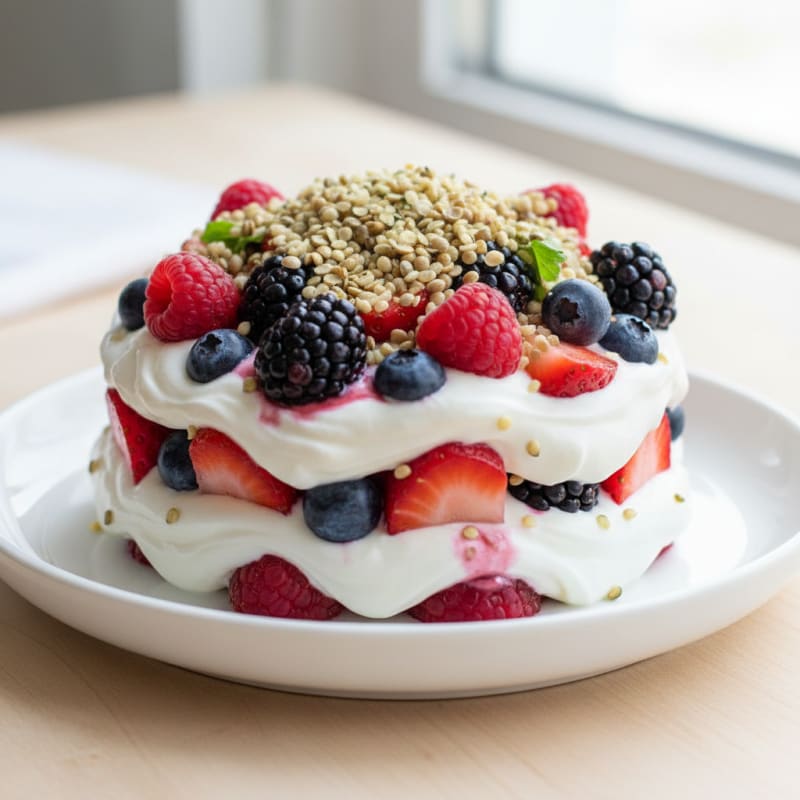 Greek Yogurt Protein Parfait with Mixed Berries