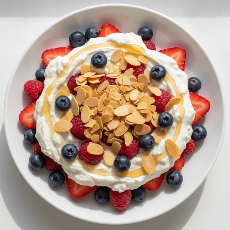 Greek Yogurt Protein Parfait with Berries and Almonds