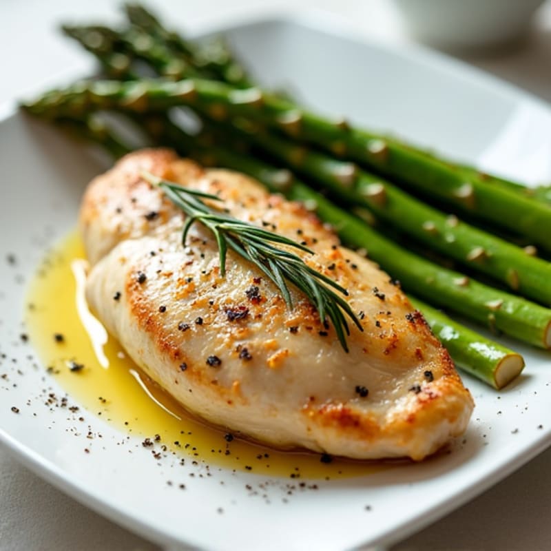 Herb-Roasted Chicken Breast with Roasted Asparagus
