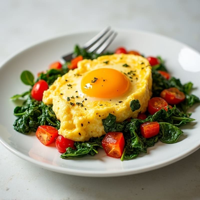 Egg White Veggie Scramble with Cottage Cheese