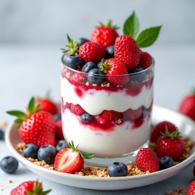 Creamy Greek Yogurt Protein Parfait with Mixed Berries