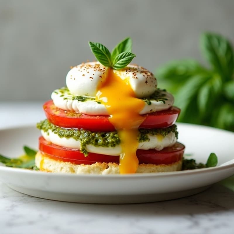 Fresh Mozzarella Tomato Stack with Basil Pesto