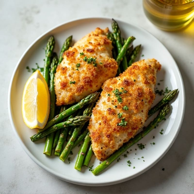 Crispy Lemon-Herb Chicken with Roasted Asparagus